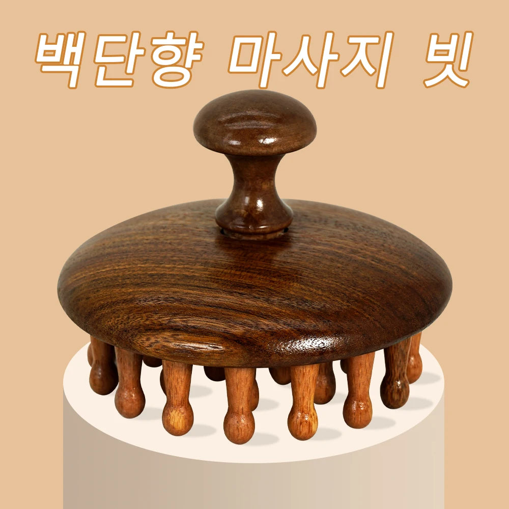 Natural Sandalwood Scalp Massager & Hair Growth Comb Scalp Massager Comb Oasis Select