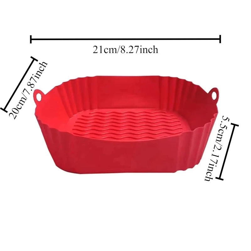1PC Hot Sale Air Fryer Silicone Baking Tray High Temperature Resistant Foldable Easy Clean Round Silicone Baking Mat Oasis Select