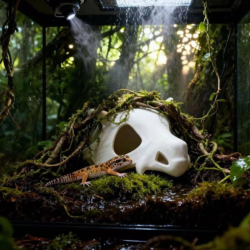 Fish Tank Oranament Aquarium Decor 3D Printed Anime Style Skull Reptile Hideouts for Terrarium Habitat 100% Safe Home Decoration Oasis Select