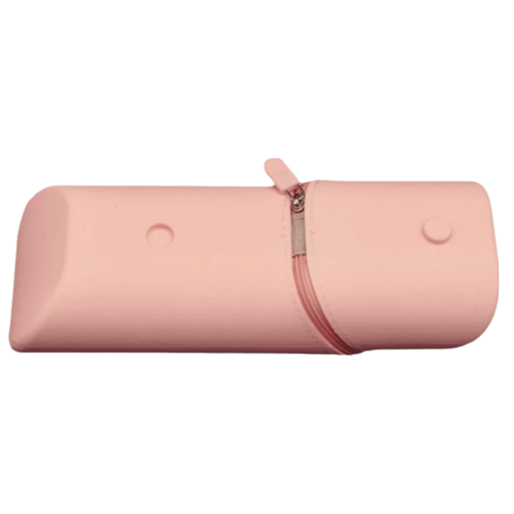 Large- Capacity Silicone Pencil Case Soft Macaron Portable Expandable Stationery Storage Bag Solid Color Multifunctional Oasis Select Pink