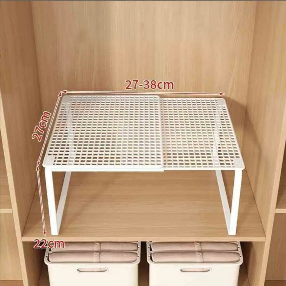 DIY Metal Closet Shelf Expandable Adjustable Wardrobe Organizer Retractable Stackable Shelves Bathroom Oasis Select