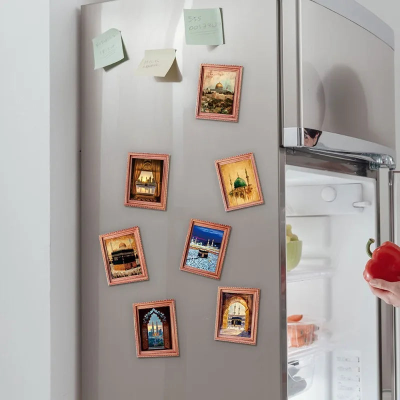 Middle Eastern Style Scenery Decoration Magnetic Refrigerator Sticker Home Holiday Decoration Wooden Crafts Oasis Select