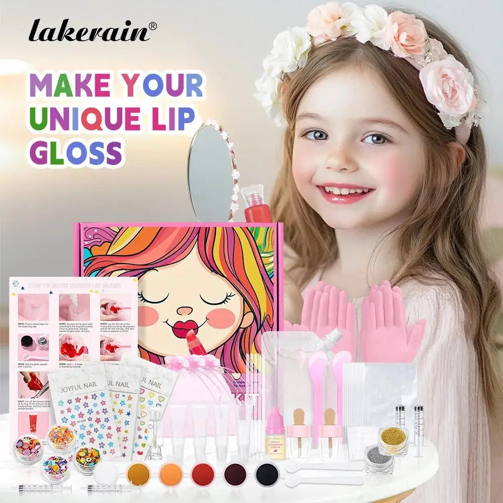 Kids DIY Lip Gloss Making Kit Creative Fun Makeup Set With Multiple Colors Easy To Use Tools Perfect Gift For Children Oasis Select