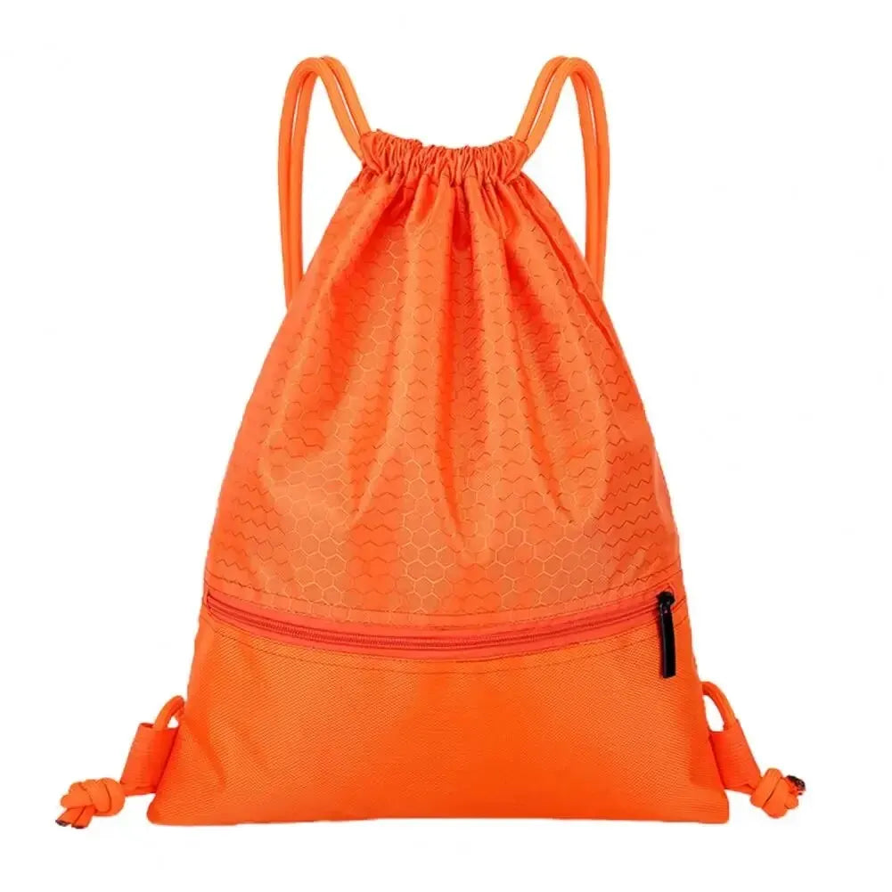 Large Drawstring Backpack – Lightweight Nylon Gym & Sports Bag Drawstring Sports Backpack Oasis Select Orange
