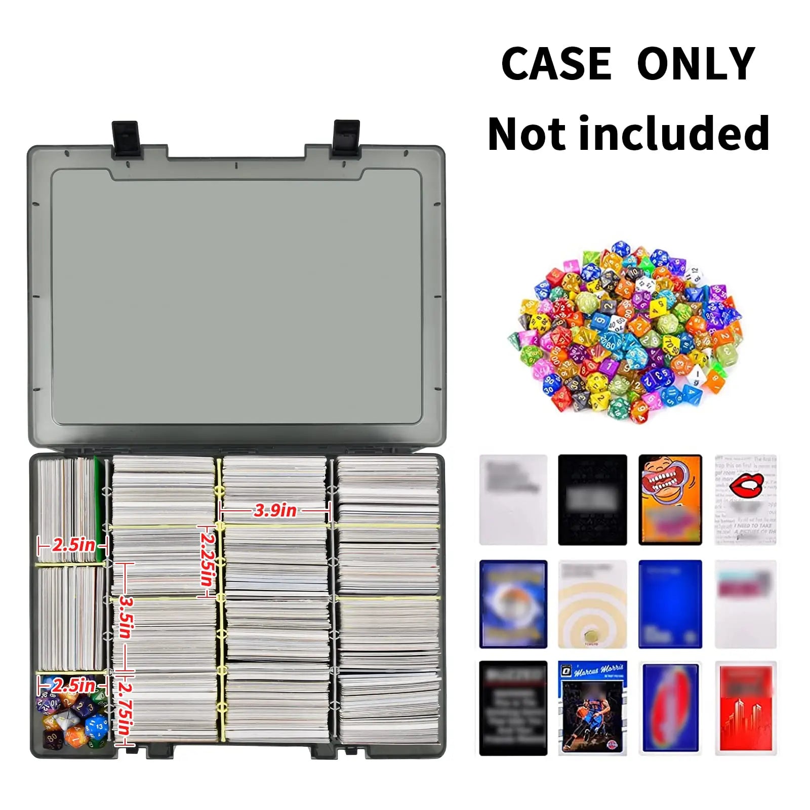 Clear Trading Card Storage Box – 2300+ Cards & 12 Dividers