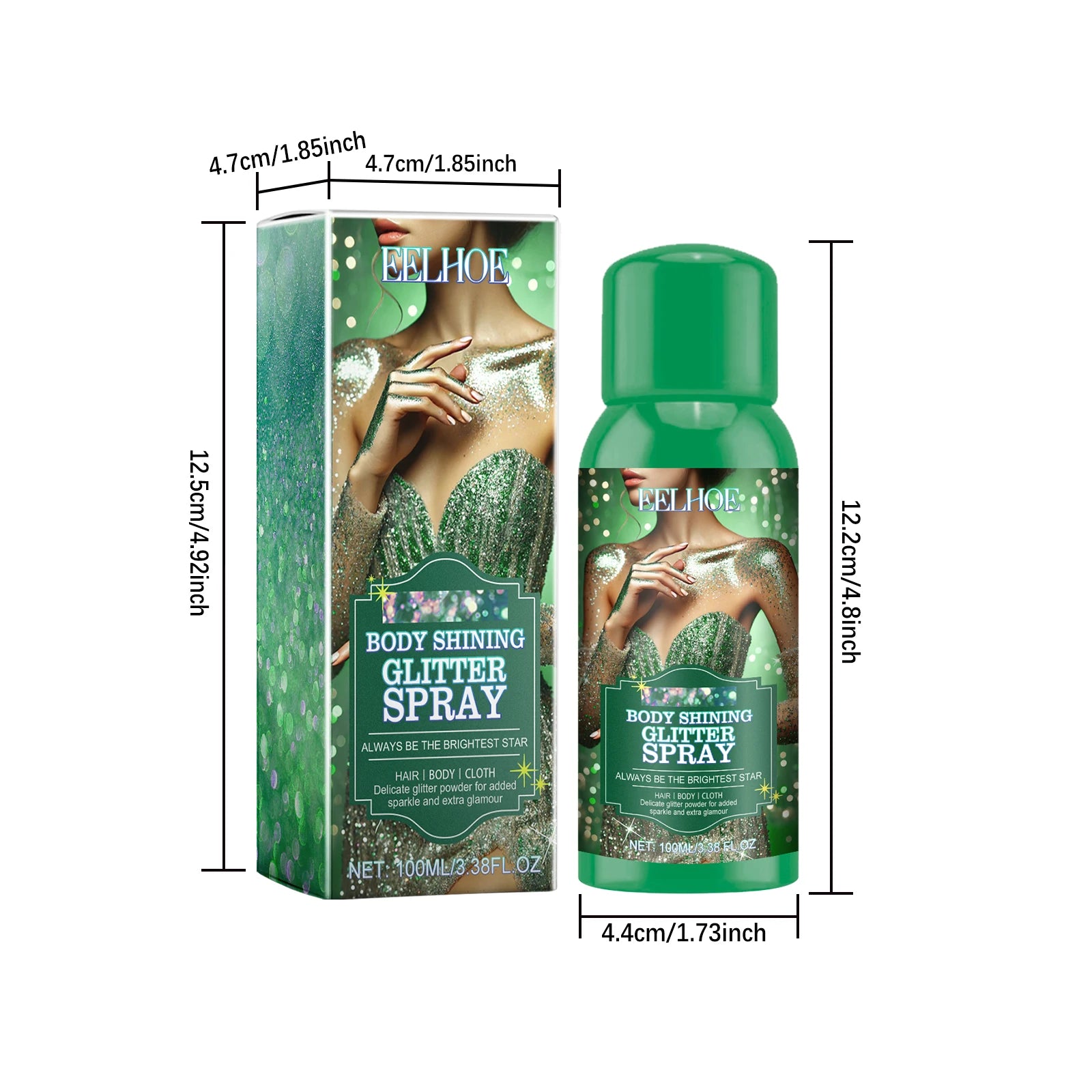 Eelhoe Glitter Highlighter Spray – Body, Hair & Clothes 100ml Body Glitter Spray Oasis Select 100ml Boxed