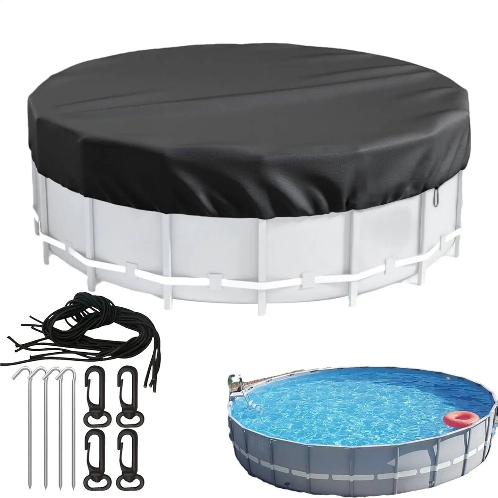 8/10/12FT Round Swimming Pool Covers For AboveGround Pools Hot Tub Cover Solar Covers Heavy Duty Tear Resistant Pool Cover Oasis Select