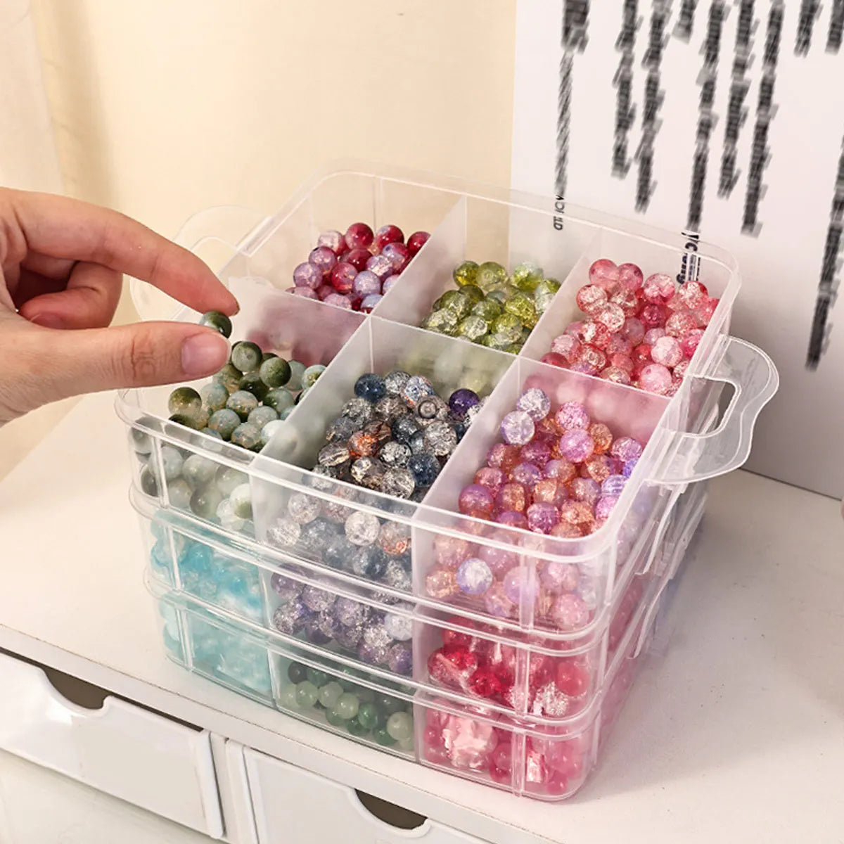 Stackable covered storage containers, jewelry, accessories, toys, sewing supplies, tape storage boxes, snap on tray containers Oasis Select