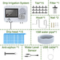 Indoor Automatic Irrigation System,2200mAh Watering Timer USB Rechargeable,Self Watering System with Drip Hose 15 Drip Tips Etc Oasis Select 1 kit Drip Accessory