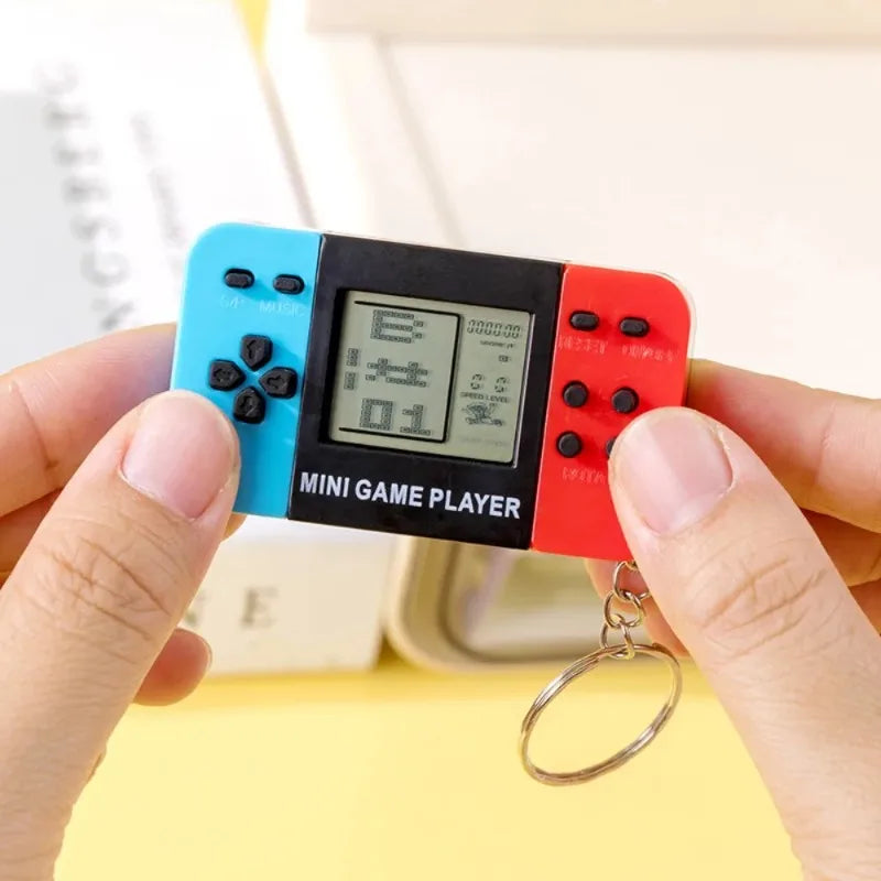 Mini Retro Tetris Game Console Keychain Classic Handheld Video Game Player with Key Ring Portable Pocket Toy for Adults Kids Oasis Select