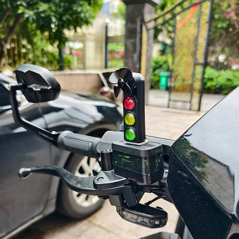 Charming LED Safety Bike Lights Wind-Driven Traffic Light Design Decoration Cool Motorcycle Accessories Gift Oasis Select onesize