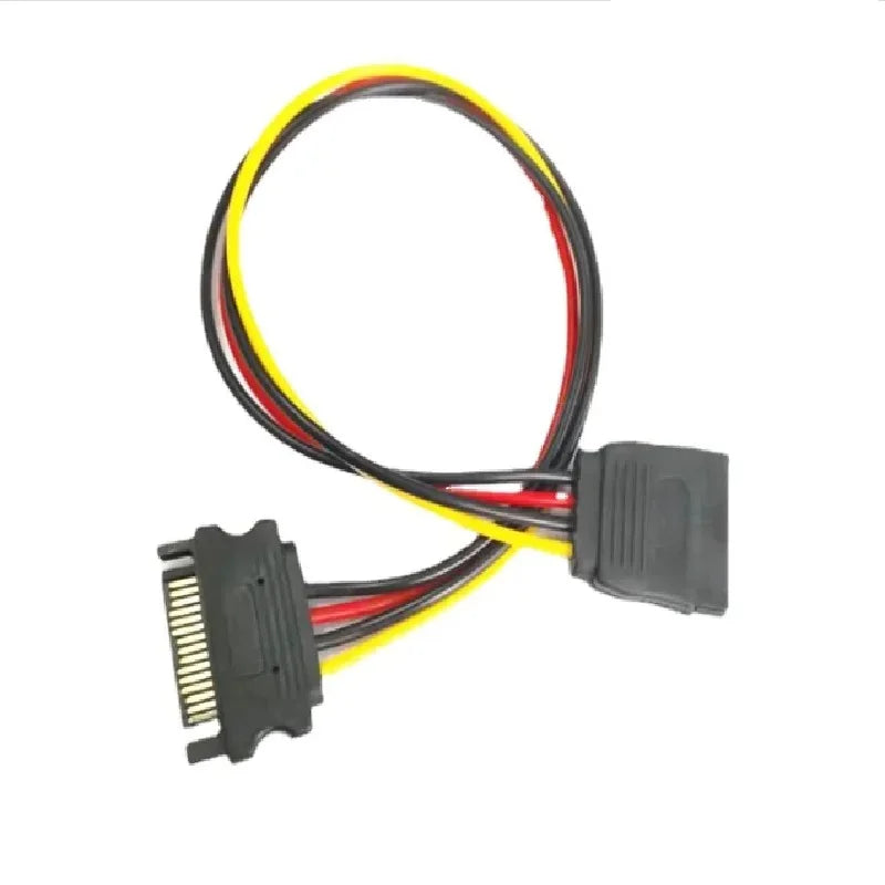  15Pin SATA II Hard Disk Power Cable SATA Male To SATA 2 Female 15Pin Power HDD Splitter High Quality Y 1 To 2 Extension Cable Oasis Select