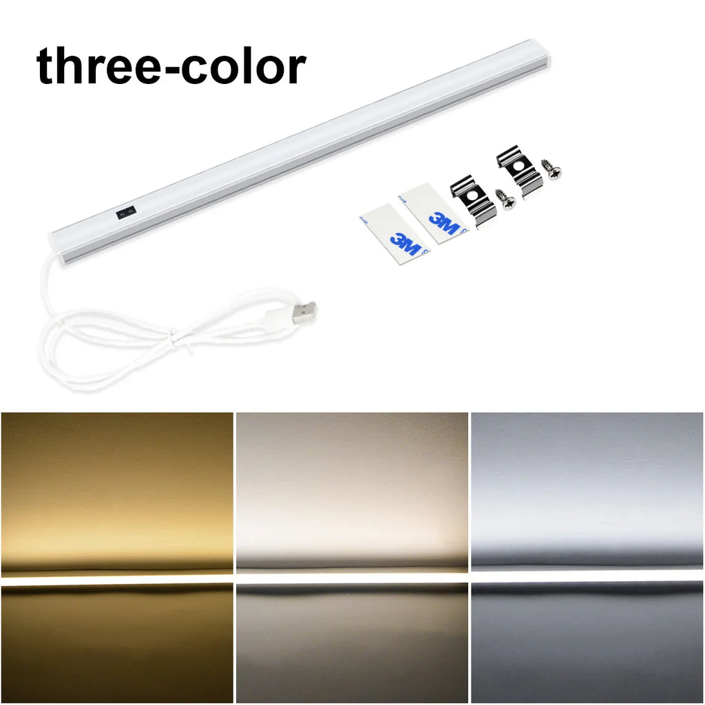 USB Powered LED Light Bar with Hand Scan Motion Sensor for Kitchen Bedroom Cabinet Night Lighting Aluminum Profile Lamp Oasis Select 40cm 3 Colors Changeable
