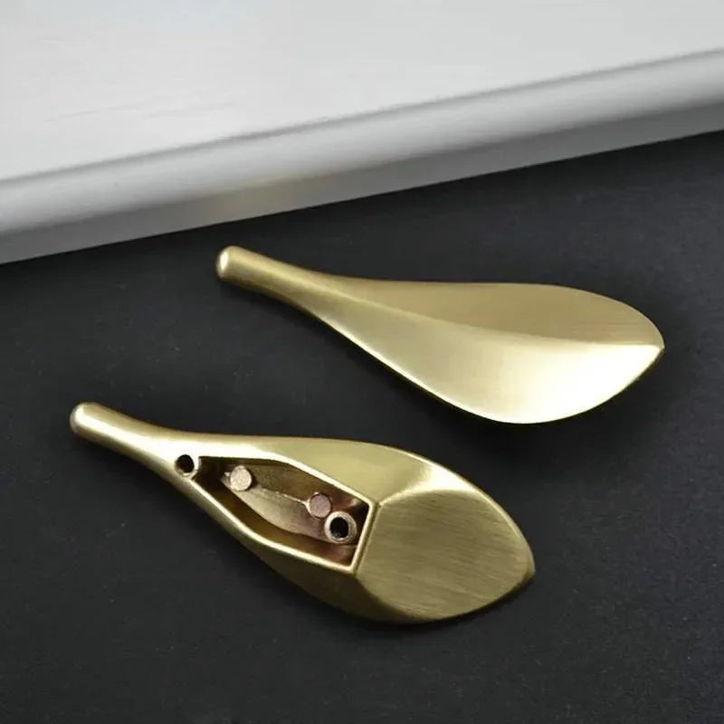 New Chinese Light Luxury Double Hole Leaf Drawer Handle Cabinet Door Handle Zinc Alloy Leaf Handle Cabinet Oasis Select