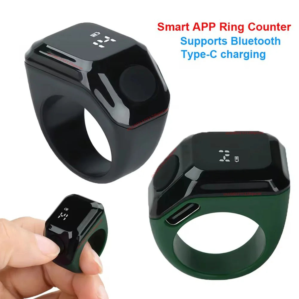 Smart Bluetooth Zikr Tasbih Ring Counter – LCD & Vibration Alert