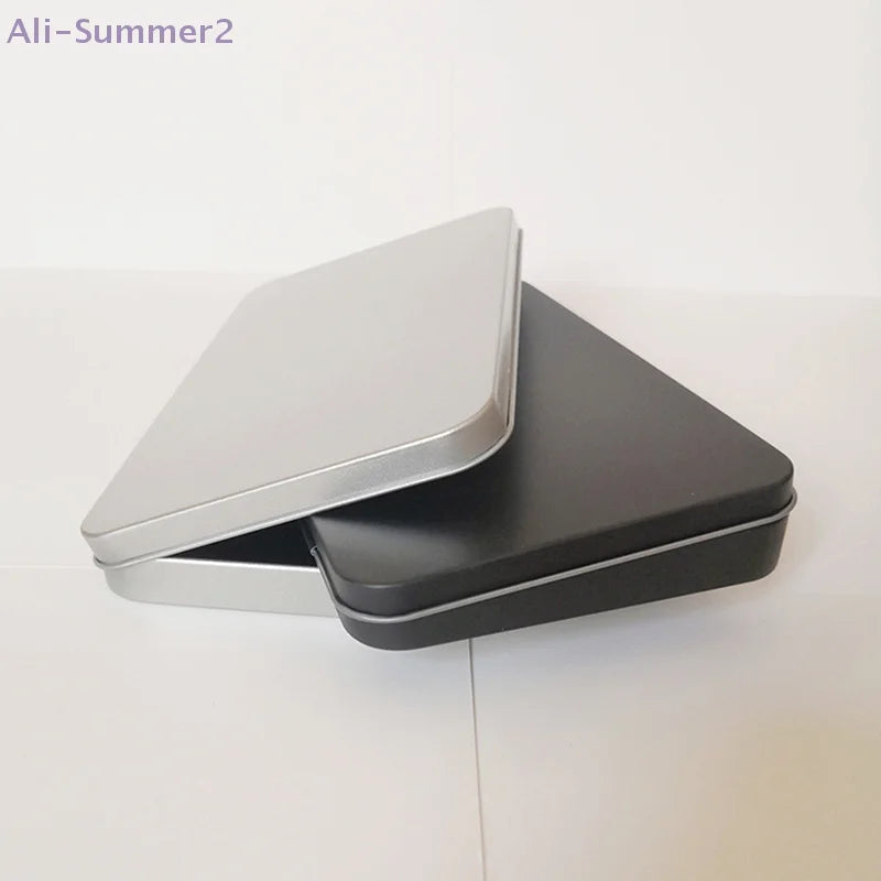 Household Iron Storage Box Tin Box Container Empty Hinged Lid Empty Storage Box Candy Card Jewelry Organizer Oasis Select