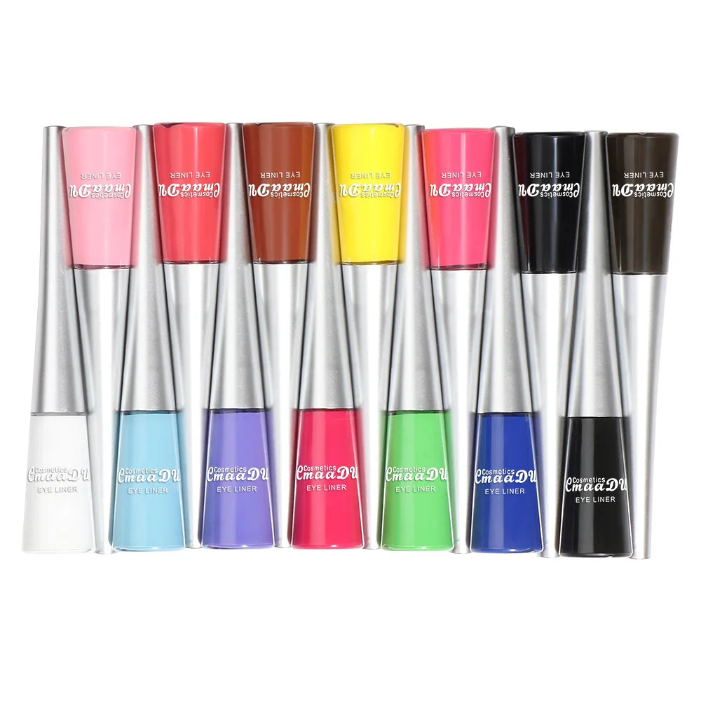 CmaaDU 14 Colors Long-lasting Liquid Eyeliner Set Bright color, Easy to Paint Waterproof smooth fast vivid matte eye makeup Oasis Select As shown Full Size