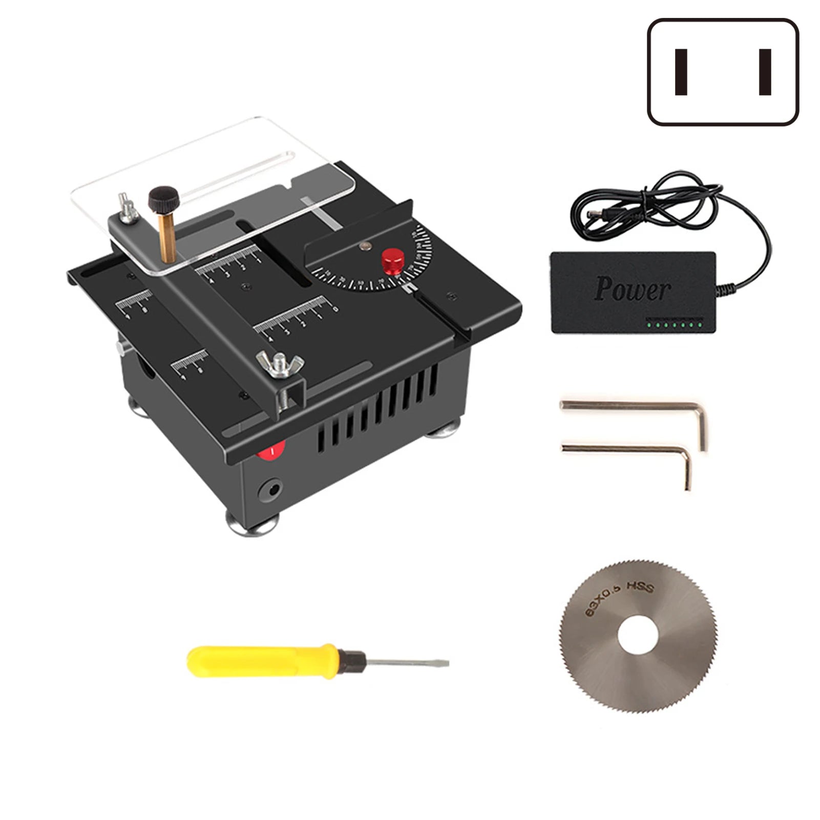 Mini Electric Table Saw 100W | 0–90° Adjustable DIY Cutter