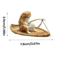 Fish Tank Decorations Creative Cat Fishing Boat Aquarium Ornament Resin Kitten Fishing Fish Tank Decor Garden Pond Landscaping Oasis Select 05