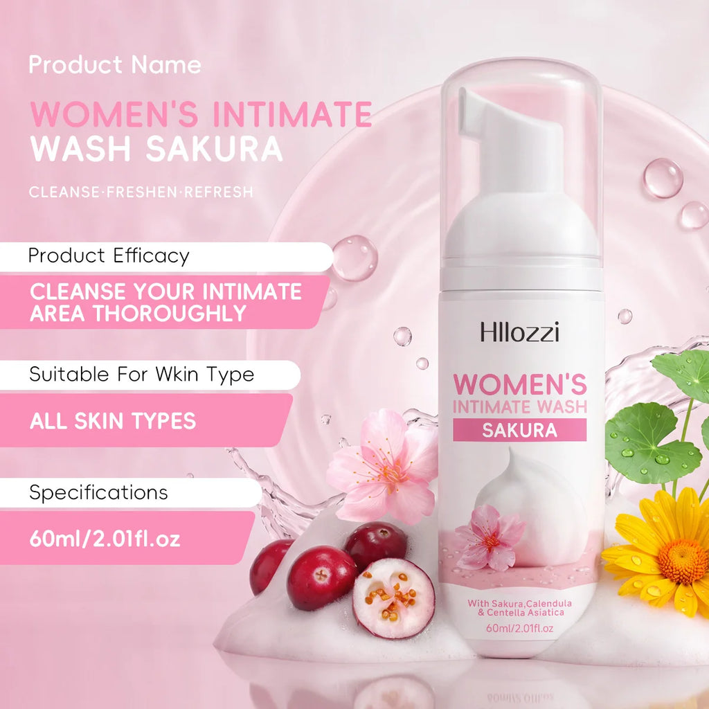WOMEN'S INTIMATE WASH SAKURA，Deeply cleanses with rich foam, gently cares for skin, controls odor, and cleanses intimate areas. Oasis Select