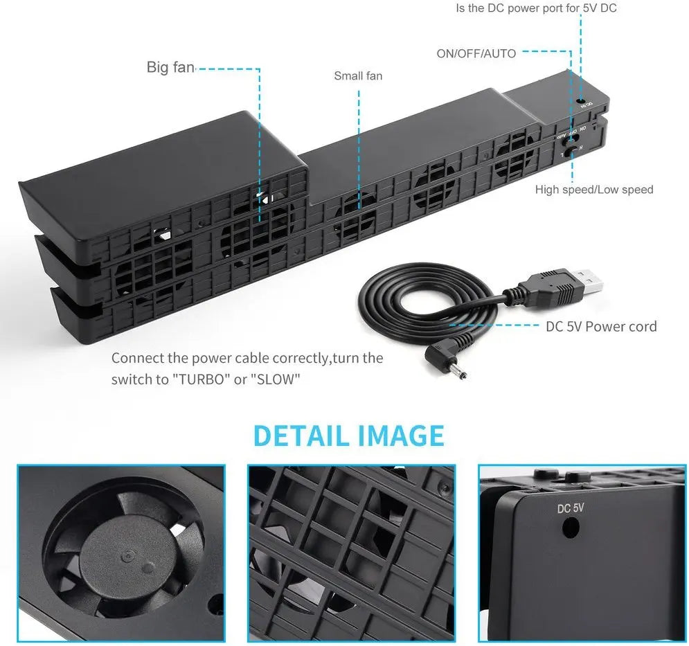 DC 5V Cooling Fan for PS4, PS4 Pro & PS4 Slim Console