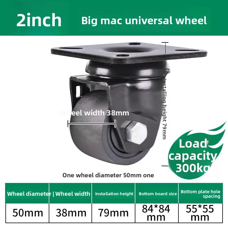 1.5/2/3inch Heavy Duty Swivel Castor Trolley Wheels Furniture Rotatable Caster with Safety Lock Brake for Table Chair Sofa Oasis Select 2 inch N