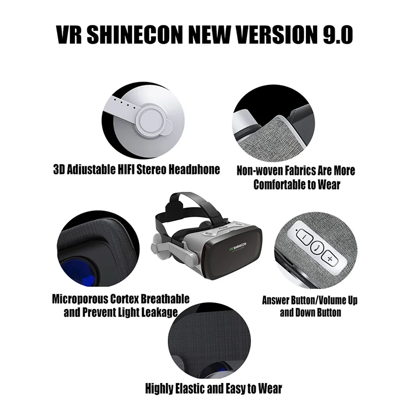 VR Shinecon SC-G07E 3D VR Headset for iPhone & Android