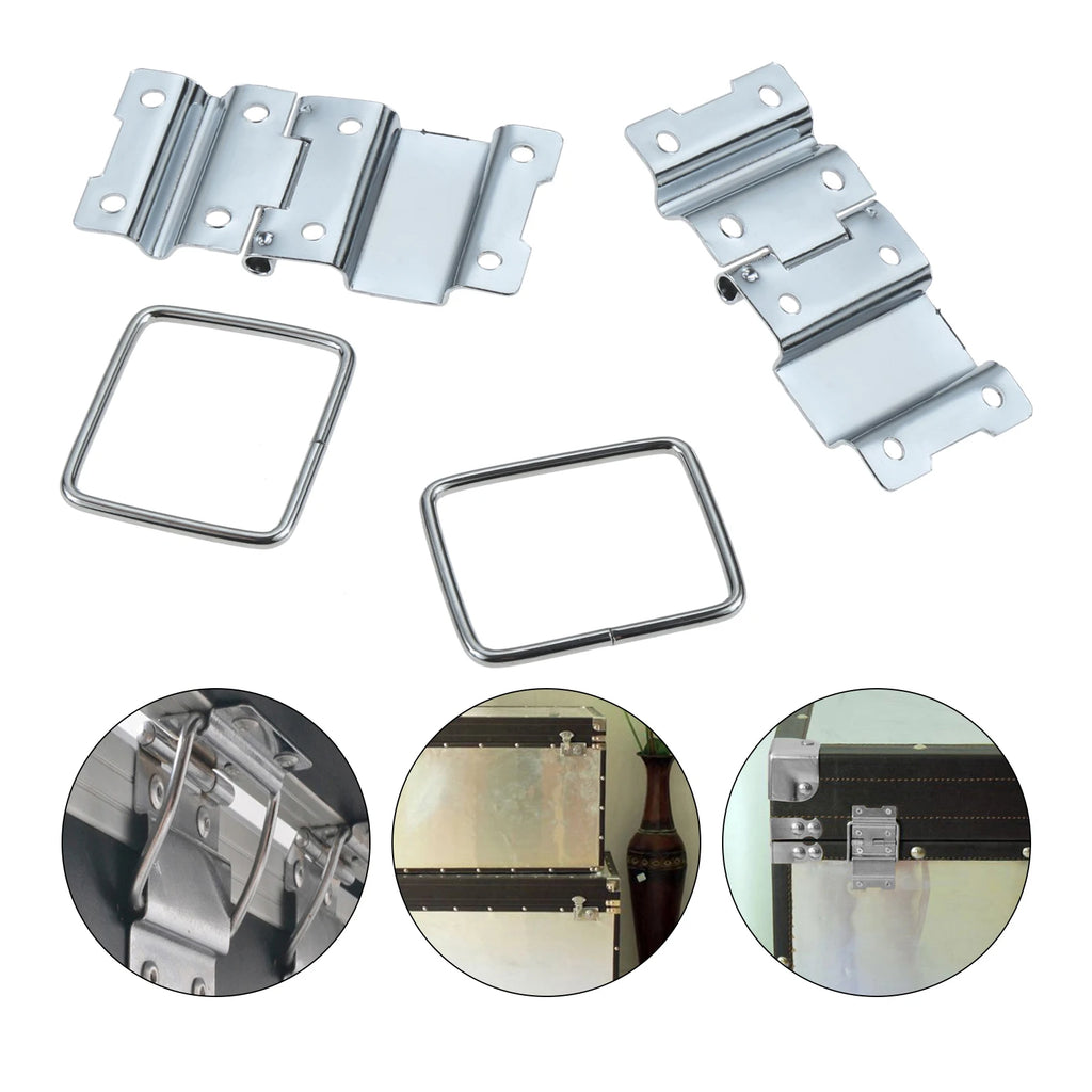 2-Pack Iron Chrome Support Hinges – Toolbox, Cabinet & Luggage