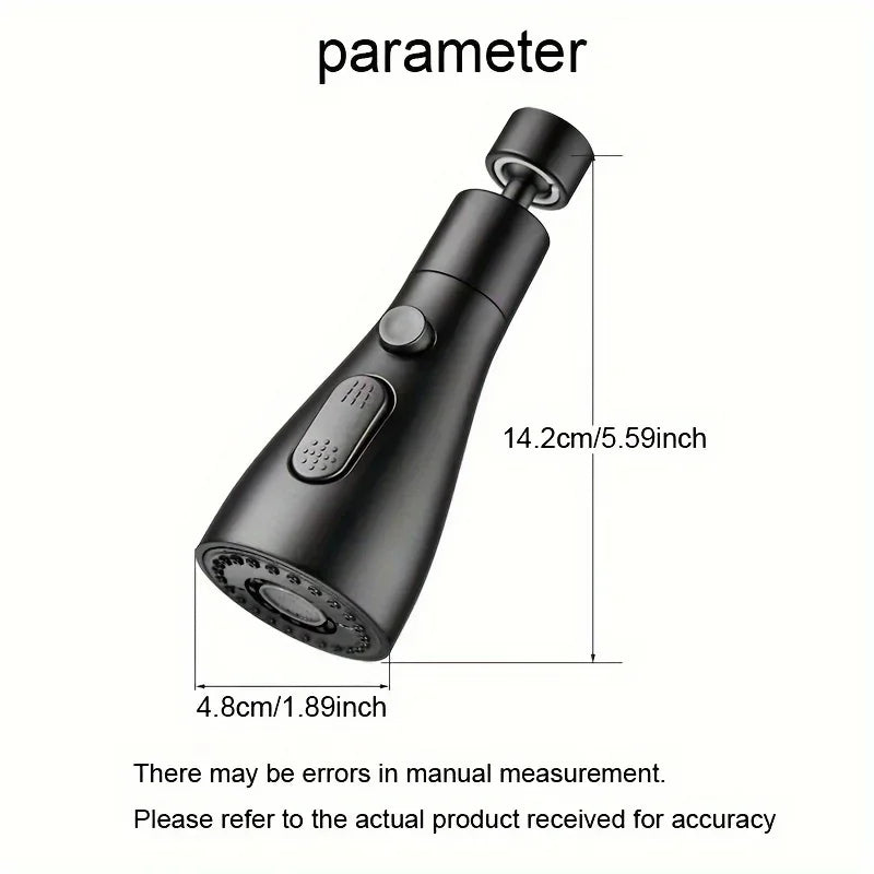 Faucet Extender Metal Alloy 360 Rotation Sprayer Kitchen Taps Three Modes Head Water Saver Anti-Splash Tap Booster Shower Faucet Oasis Select