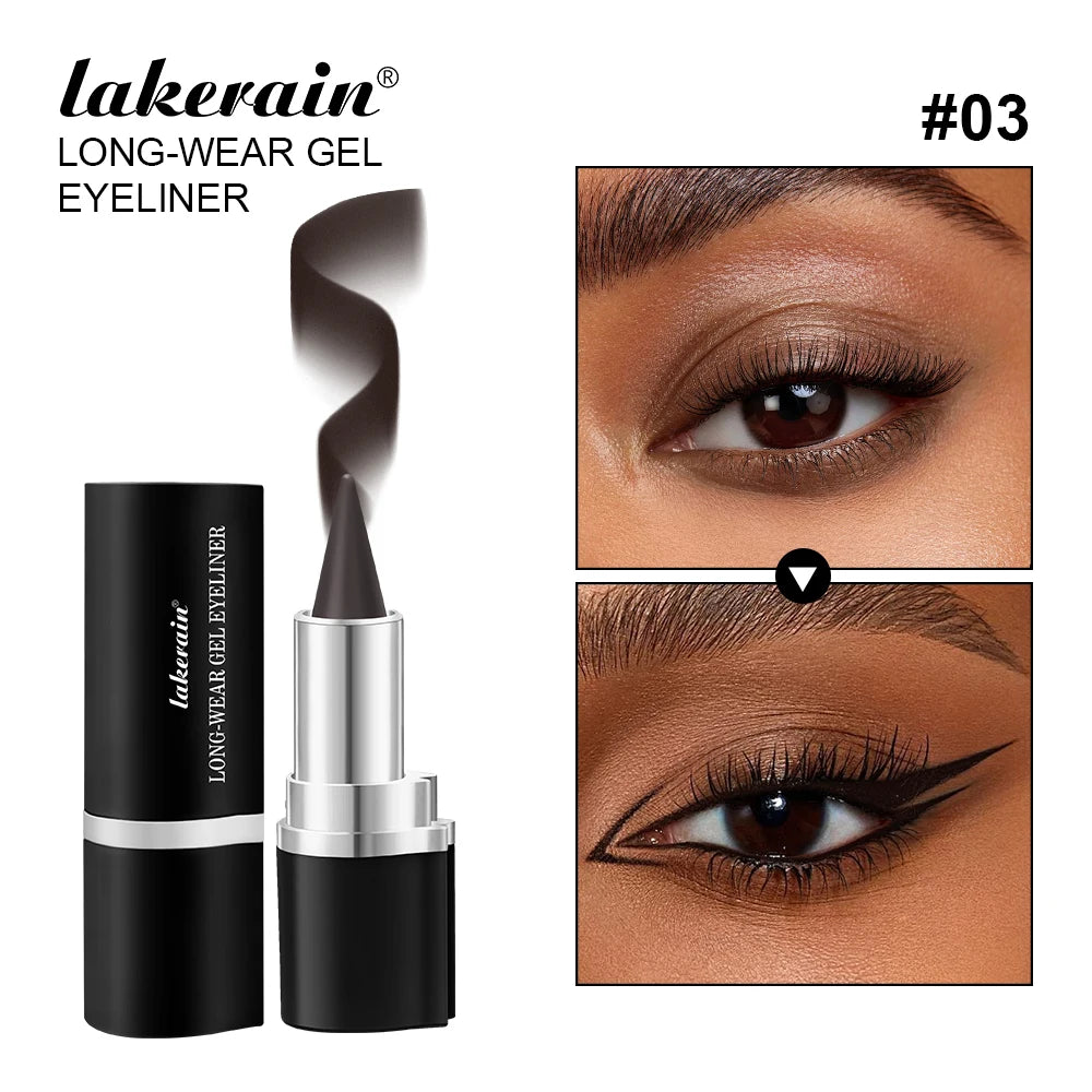 Lakerain Long-lasting Gel Eyeliner Soft Waterproof And Sweat-proof Matte Black Silver Brown Eye Liner Pen Makeup Cosmetic Oasis Select