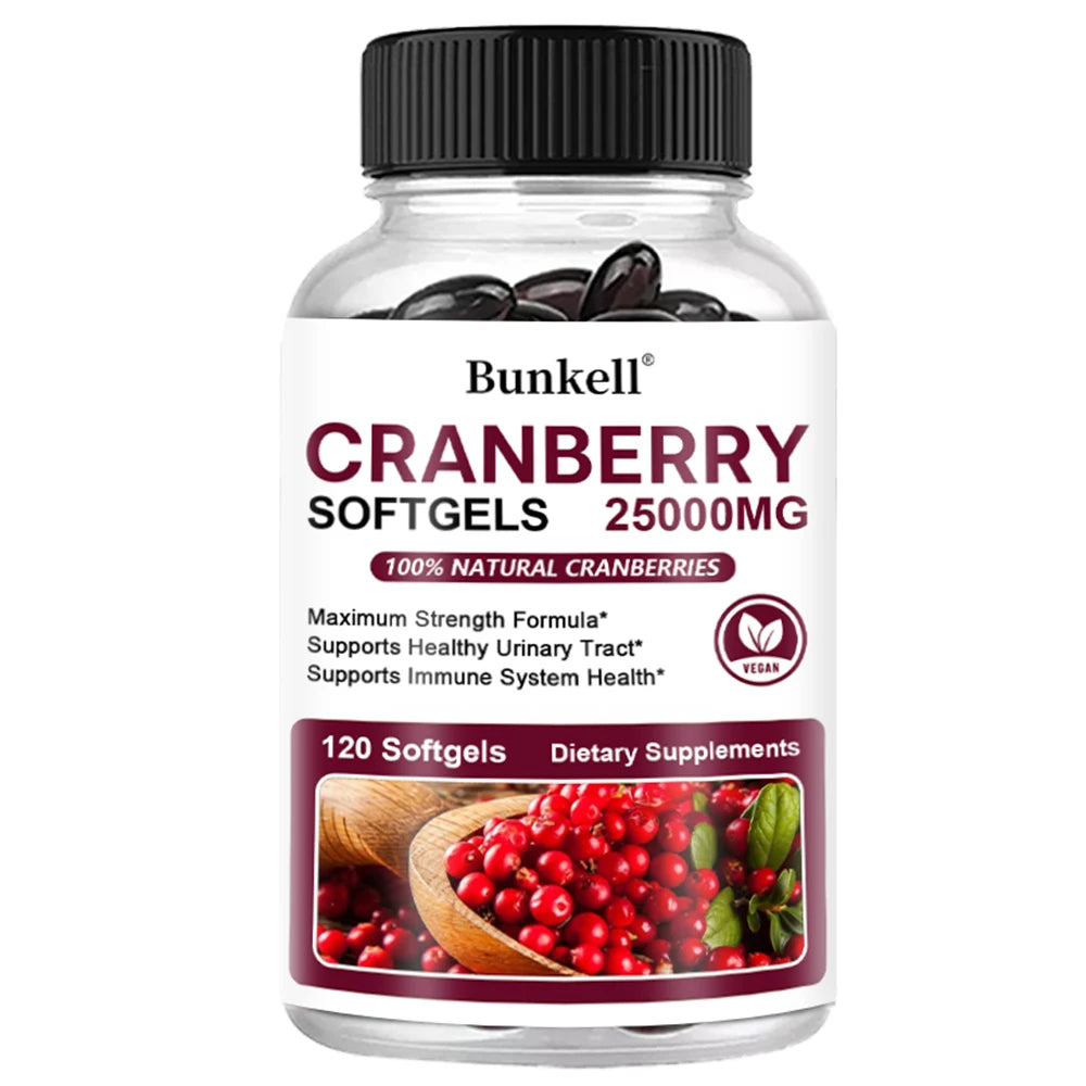 Cranberry Capsules 25,000mg + Vitamin C | Urinary Tract Health Herbal Health Supplement Oasis Select 120 count-1 bottle