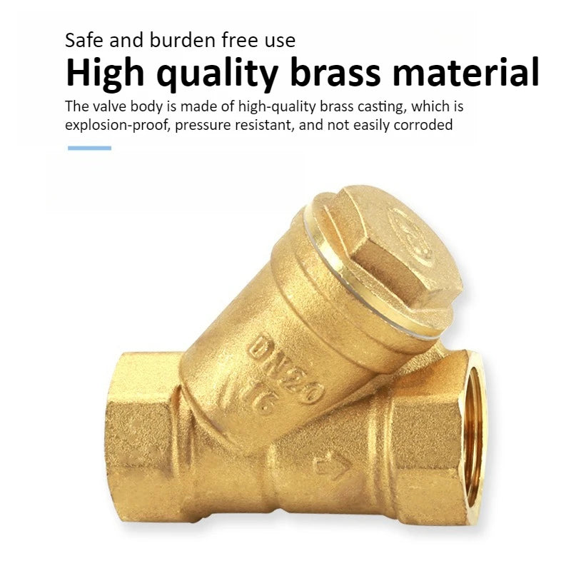 Brass Y-shaped Thickened Filter 2/3/4/6 Points DN8 10 15 20 25 32 40 50 BSP Internal Thread, Used for Water Filter Ball Valve Oasis Select