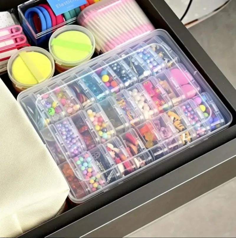 Transparent Plastic Bead Accessories Storage Box Nail Art Jewelry Box Diamond String Beads Organizer Modern Minimalist Style Oasis Select