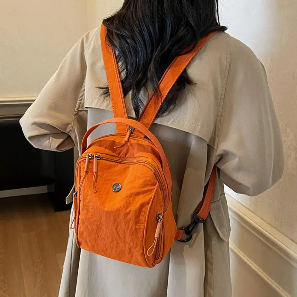 Women's Crinkle Nylon Backpack – Lightweight Waterproof Crossbody