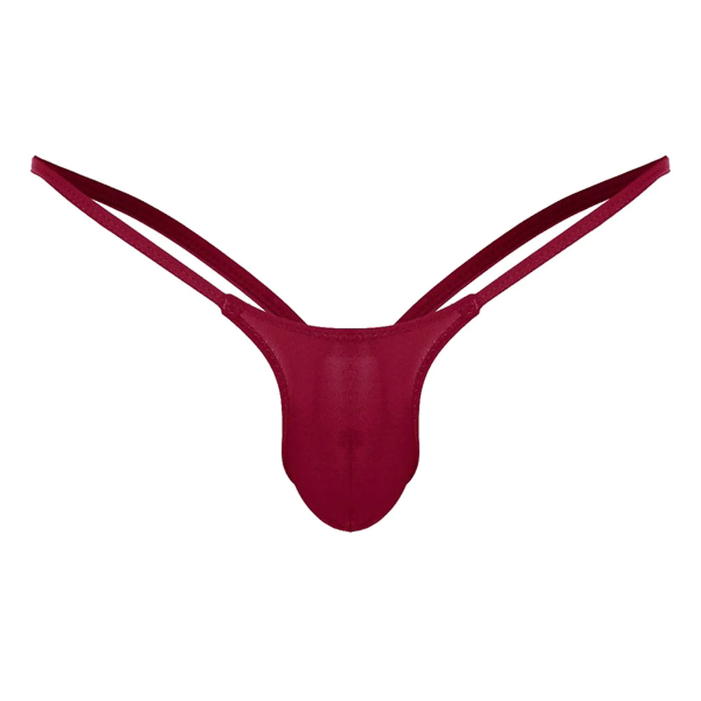 Men's Low-Rise Thong Underwear – Soft Bulge Pouch G-String Men's Thong Underwear Oasis Select Wine L