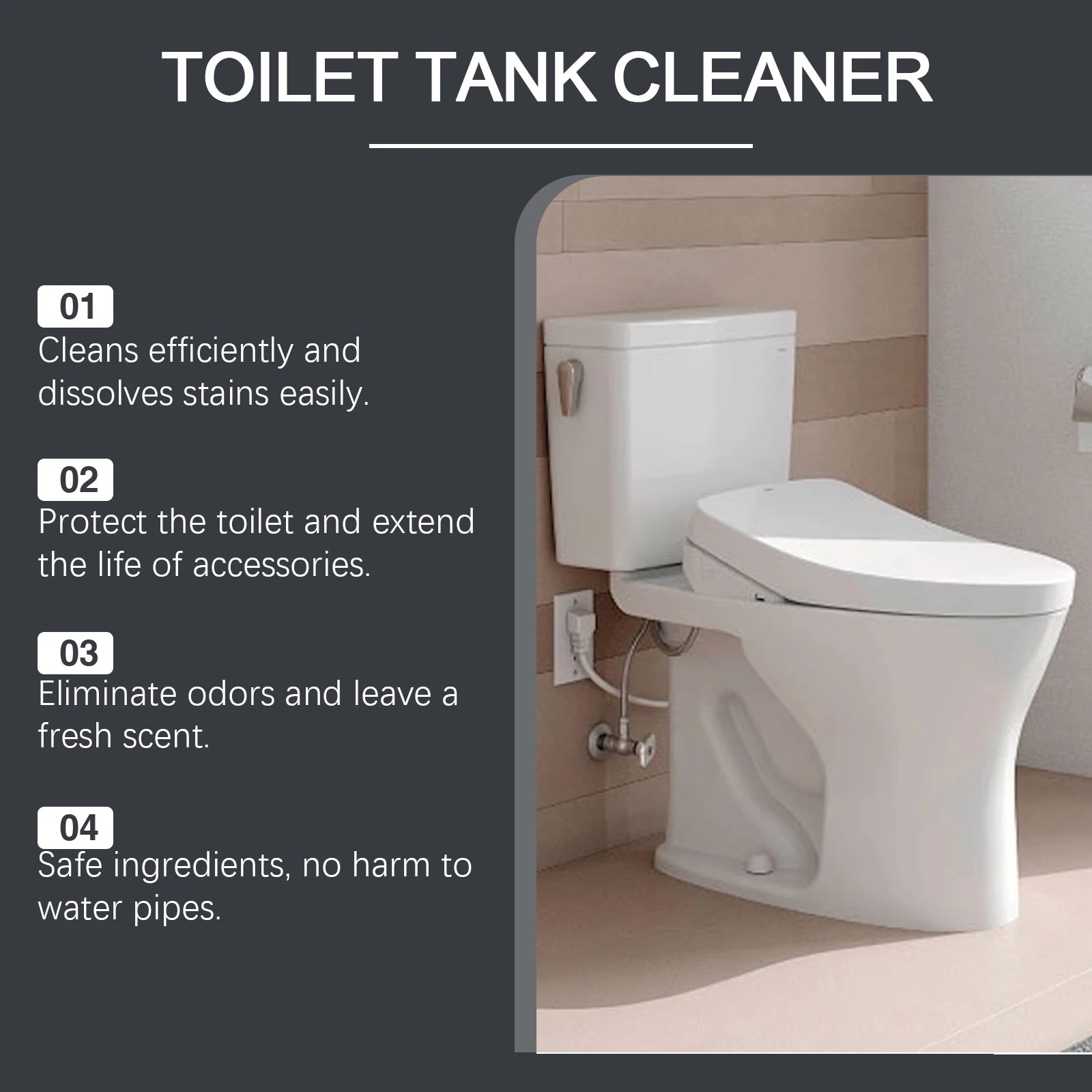 Toilet Tank Cleaner Rust & Mineral Remover Deep Cleaning Tank Improve Odors Deodorization Toilet Tank Descaler 100g Oasis Select
