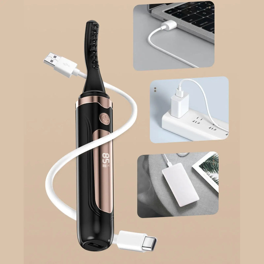 Heated Eyelash Curler – LED Display & 4 Heat Levels | USB Heated Eyelash Curler Oasis Select