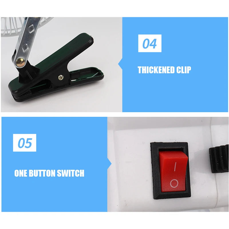 12/24V Car Mini Fan – 180° Rotating Low Noise Strong Airflow