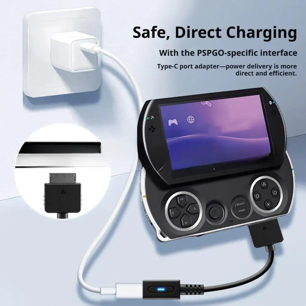 Type-C Charging Adapter Cable for Sony PSP GO Console | LED