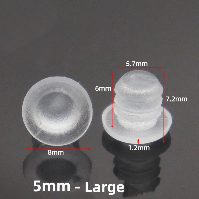 20pcs Transparent Rubber Screws Hole Plugs Anti collision Embedded Cabinet Door Bumpers Anti-slip Foot Pad Furniture Fasteners Oasis Select 5mm-Large