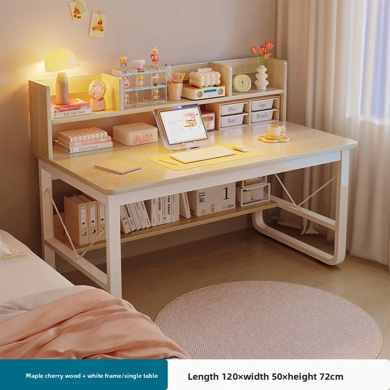 Desk bookshelf integrated student writing desk simple office desk and chair combination computer desk Oasis Select Oak-120cm