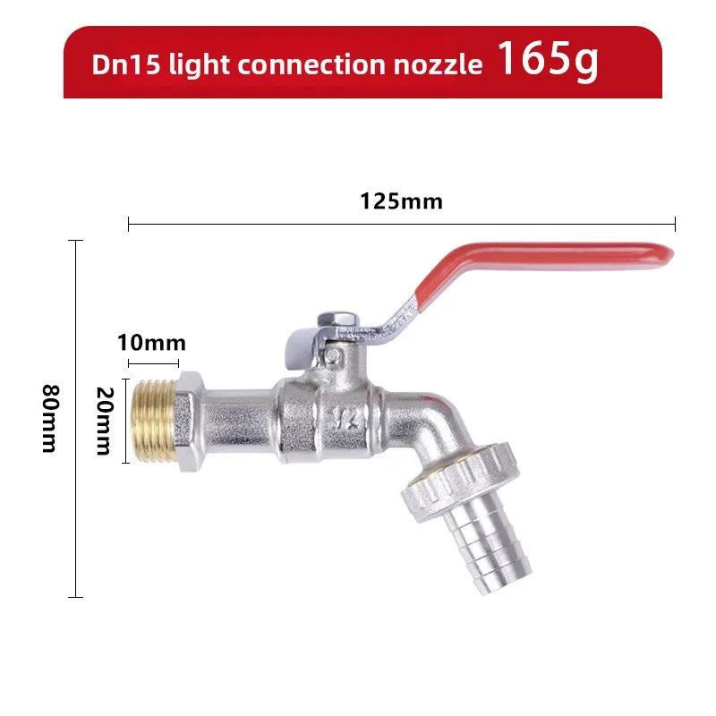 1/2inch Garden Irrigation Brass Faucet IBC Tank Water Tap Single Outlet Valve Replacement Antifreeze Outdoor Balcony Accessories Oasis Select DN15 B 1