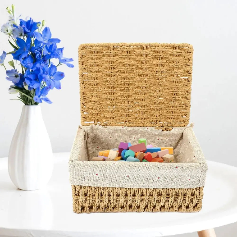 Rustic Hand Woven Wicker Storage Baskets Bohemia Hollow Out Laundry Hamper Household Portable Storage Basket Kitchen Supplies Oasis Select