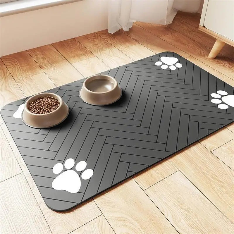 Pet Feeding Mat-Absorbent Pet Placemat For Food And Water Bowl With Waterproof Rubber Backing Quick Dry Water Mat For Dog Cat Oasis Select