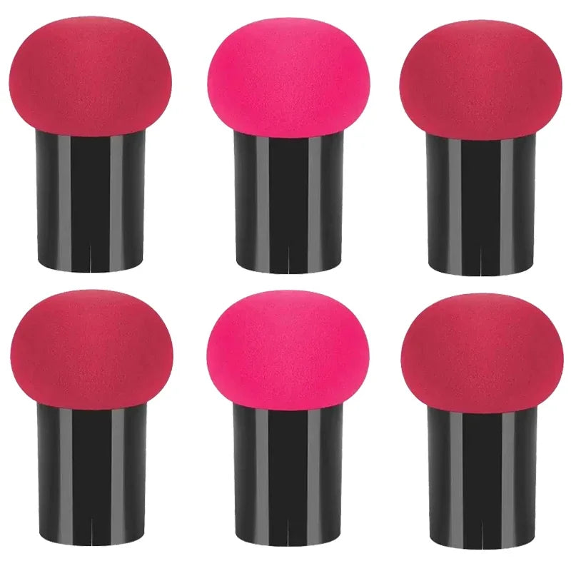 Mushroom Head Makeup Sponge Dry Wet Dual-use Cosmetic Powder Puff with Handle Case Professional Foundation Creams Beauty Tools Oasis Select 6pcs MIX