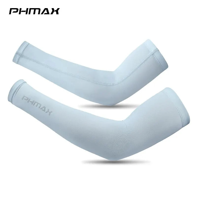 PHMAX Cycling Arm Sleeves Breathable UV Protection Running Arm Covers Fitness Basketball Elbow Pad Ice Silk Arm Wamrers Oasis Select 02 M