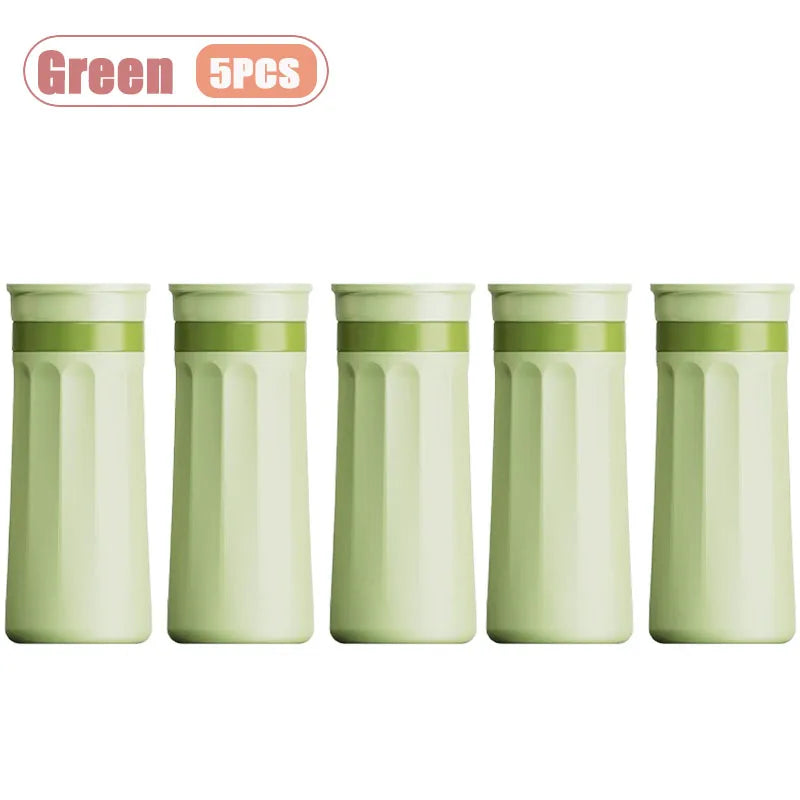 Squeeze Ice Cup Silicone Drink Cup Ice Maker Mold for Soda Juice Push Pop Ice Tray Outdoor Gym Cooling Summer Gadget Oasis Select Green-5PCS