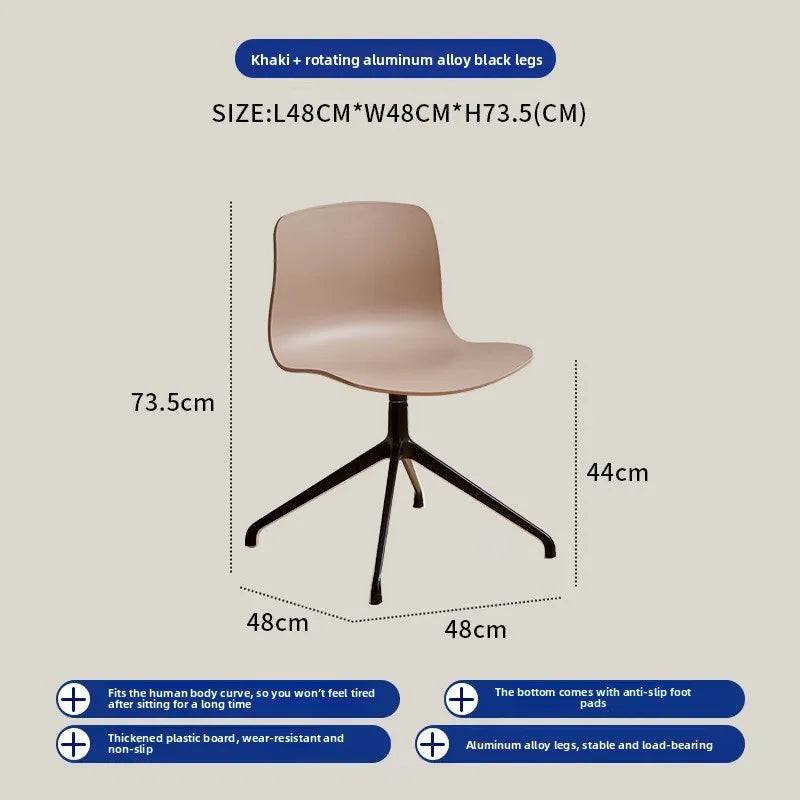Nordic dining chair household simple small apartment ins creative backrest chair cafe milk tea shop casual solid wood chair Oasis Select Khaki 2 pieces