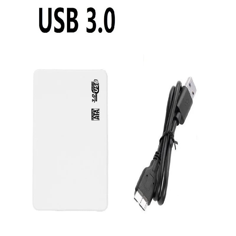 5Gbps USB 3.0 To 2.5 Inch Hard Drive Case SATA HDD SSD Enclosure External Hard Drive Disk Box for PC Laptop Smartphone PS5 Oasis Select White