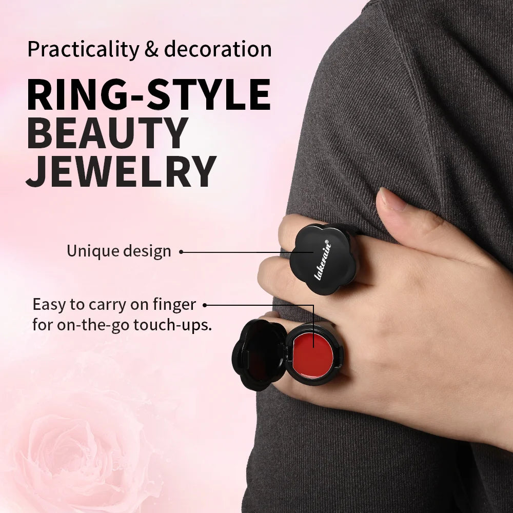 Lakerain Ring Rouge Lipstick Long Lasting Moisturizing Shining Lips Cheeks Dual-use Anti wrinkle Nourishment Ring Style Lipstick Oasis Select
